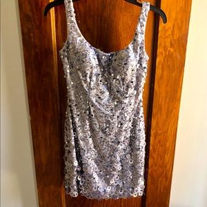 Clarisse Silver Sequin Formal Dress size 6